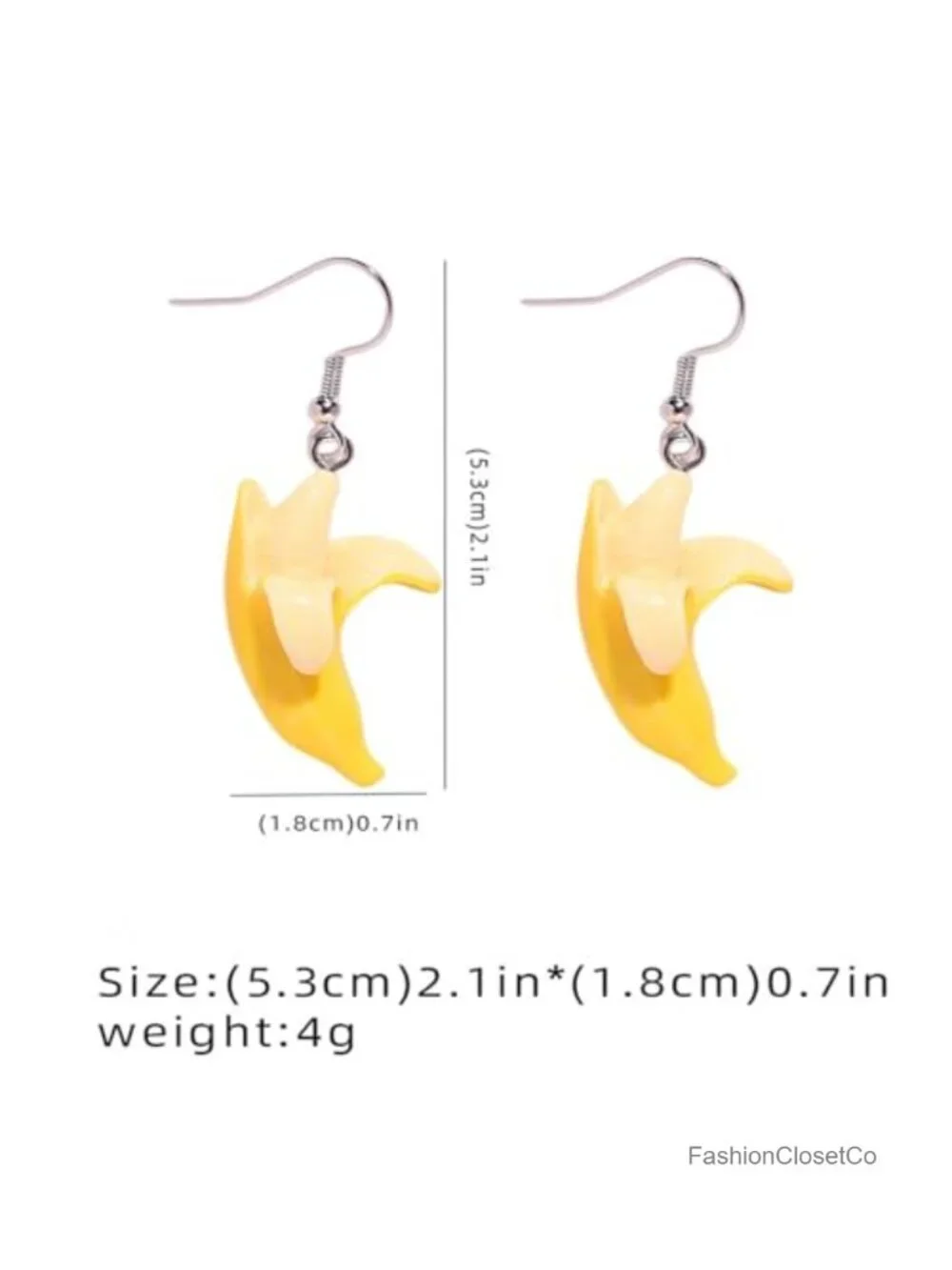 Unique Banana Dangle Earrings Acrylic Food Jewelry Gift